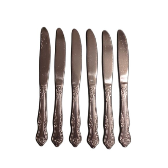 Oneida KENNETT SQUARE HH Distinction Deluxe Stainless Flatware Butter Knives 6 - Picture 1 of 12